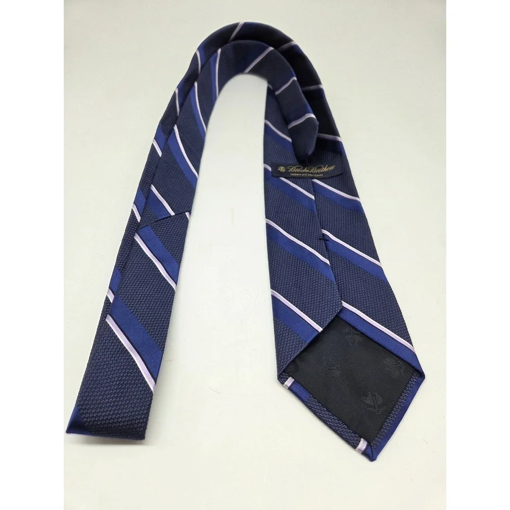 Brooks Brothers Navy Purple Striped Makers And Merchants Men's‎ Silk Tie